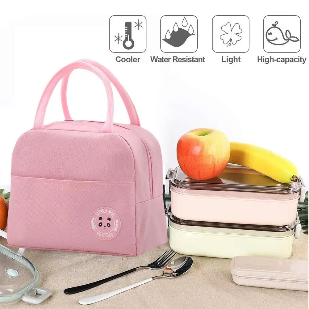 1 pz borsa per il pranzo isolata Picnic Work School Bear Label Box borsa per studenti pranzo pranzo in alluminio foglio isolante portatile Thicke