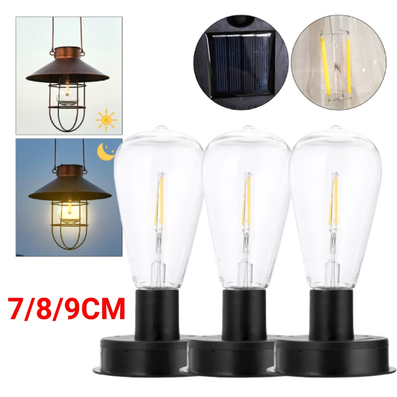 

1pc Solar LED Tungsten Filament Bulb Lamp 2800K Automatic Light Sensors Fence Night Lights Garden Decorative Bulb Accessories