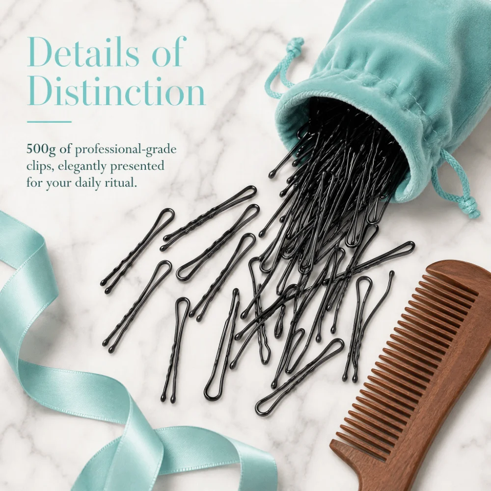Fashion 500g Black Hair Clips Metal Invisible U-Shaped Bobby Pin Wavy Thickened U-Shaped Hairpins Salon 2