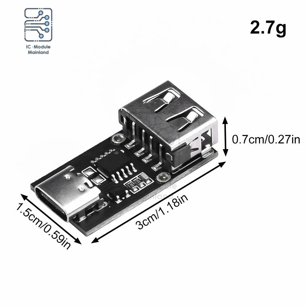 3A USB PD/QC multi-protocol decoy fast charging trigger module Input TYPE-C female Output USB-A