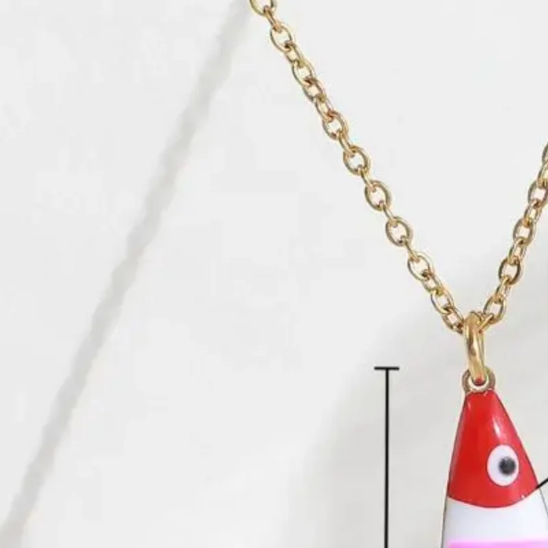 

Нержавеющая сталь милые изысканные красочные ожерелья с подвеской в виде рыбы для женщин и девочек модное ожерелье летние пляжные украшения Gif