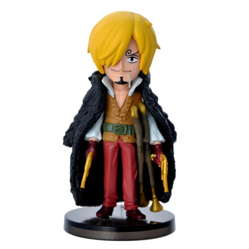 Anime One Piece Figure Toy 9 pezzi Set Rufy Roronoa Zoro 7 cm Q Versione Action Figura Kawaii Doll Decorazione auto Modello in PVC Regalo per bambini