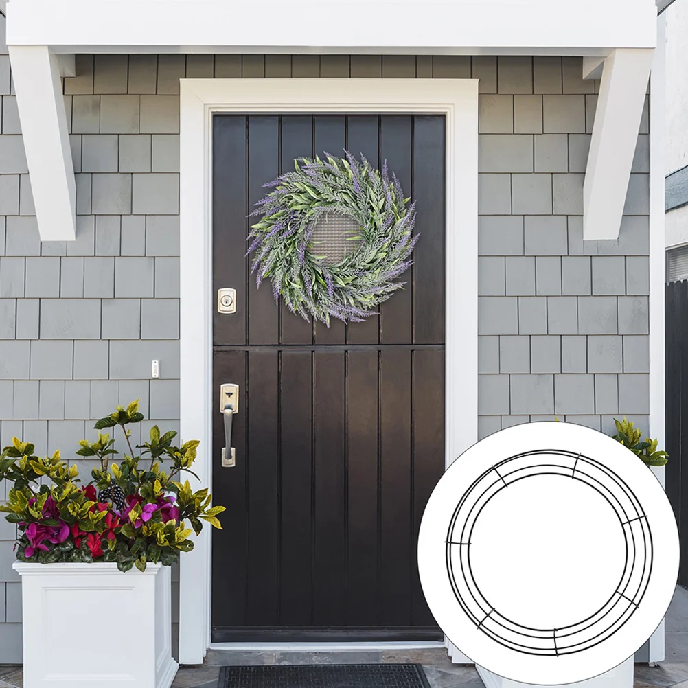 

4Pcs Iron Wire Wreath Frame DIY Round Flower Hoop Solid Base for Christmas and Holiday Decor Iron Wreath Home Decor