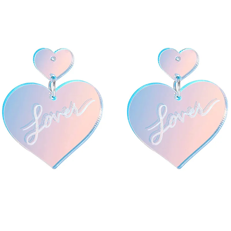 Pink Heart Earrings Dangle Taylor Lover Earrings Stainless Steel Arylic Earrings Eras Tour Concert Gifts for Fans Party Gifts