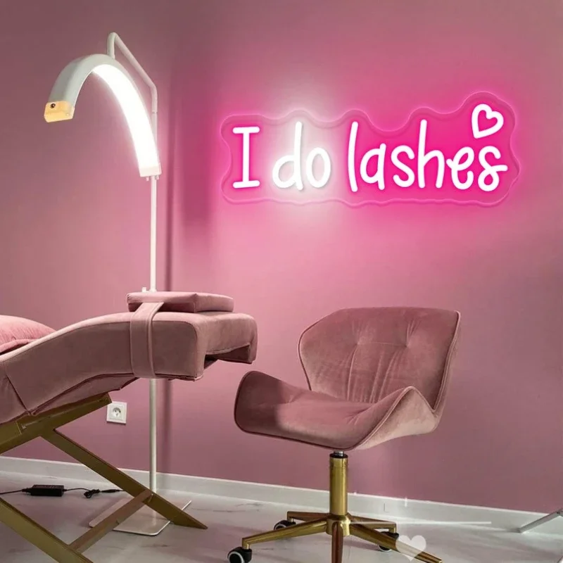 I Do Lashes Neon Sign Custom Neon Spa Nails Lashes Studio Decor Beauty Salon Wall Decor Led Shop Signage Neon Art Lashes Sign