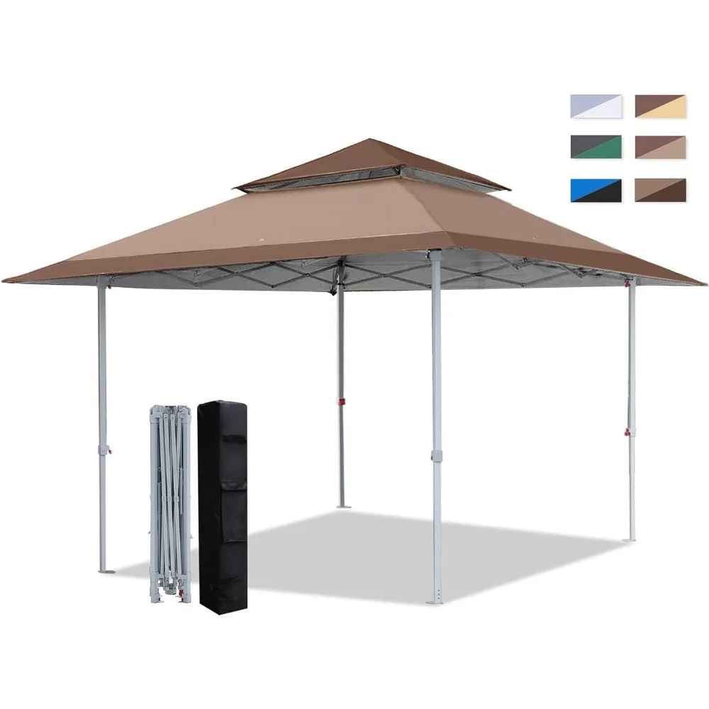 

COOSHADE 13x13Ft Pop Up Canopy Tent Instant Folding Shelter 169 Square Feet Large Outdoor Sun Protection Shade(Brown)