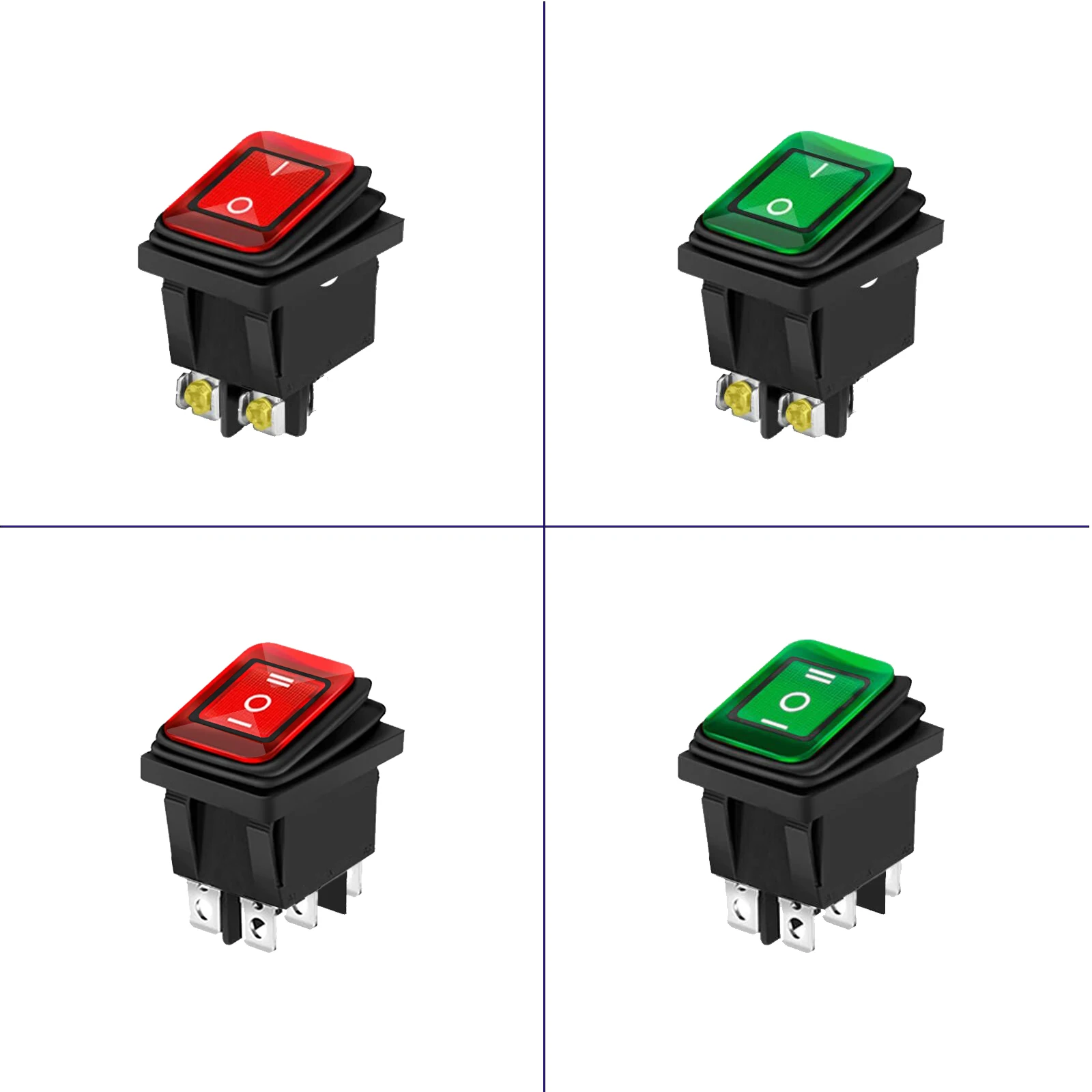 12V-24V Waterproof Rocker Switch SPDT ON OFF DPDT ON OFF ON 110V-220V Outdoor Wire Cable Junction Box 4-12mm PG9 PG11 Connector