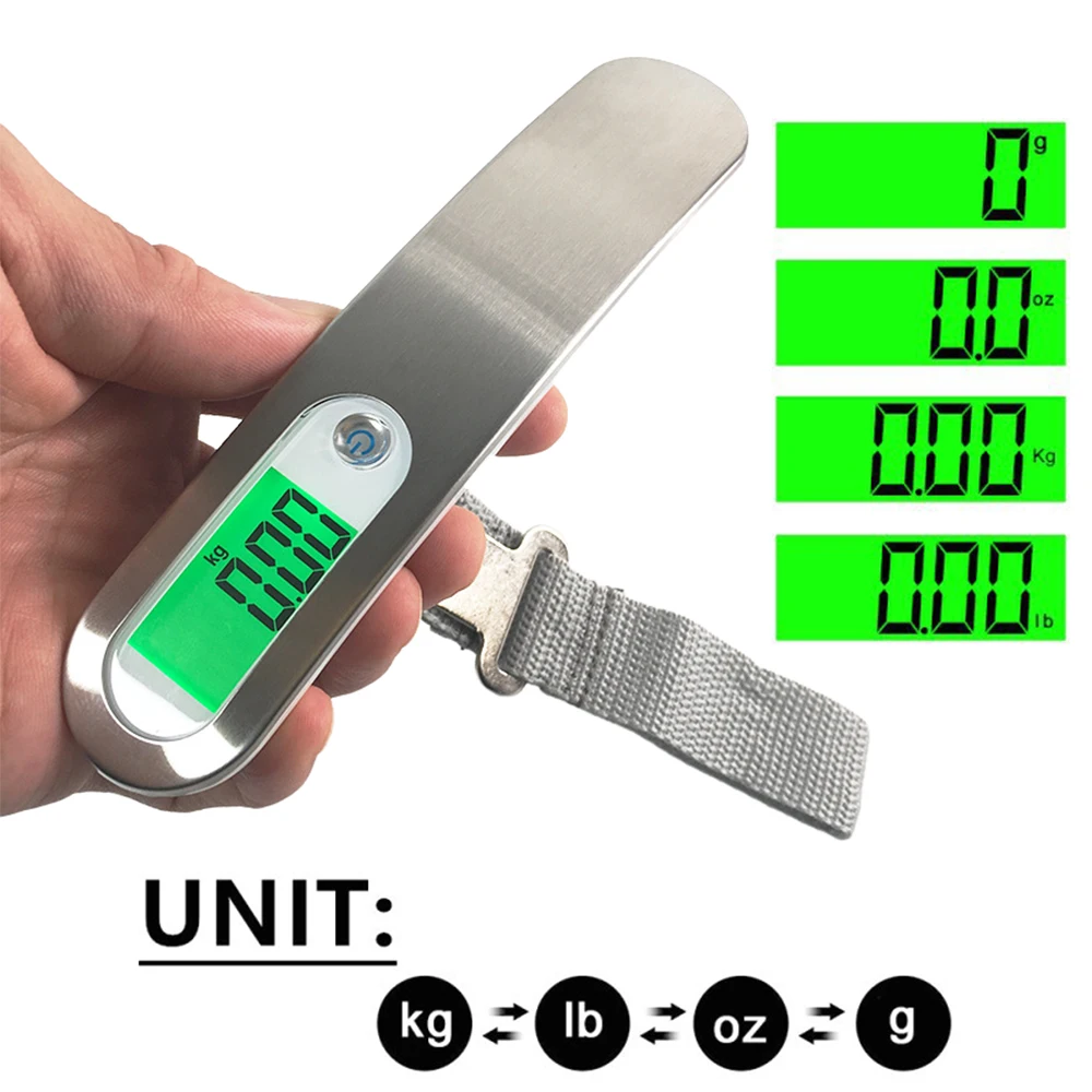 Balança Eletrônica Portátil com Lcd Digital Pendurado Balança Bagagem Mala Viagem Bagagem Bolsa Ferramenta de Equilíbrio 110lb 50kg