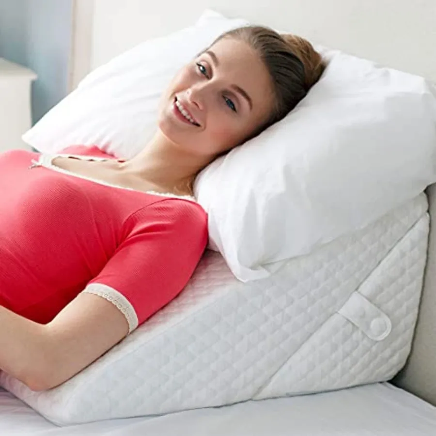 

Wedge Pillow for Sleep Apnea, 12 Inch Adjustable Height Bed Wedge Pillow for Headboard, Gerd, Acid Reflux Relief, Snoring, and