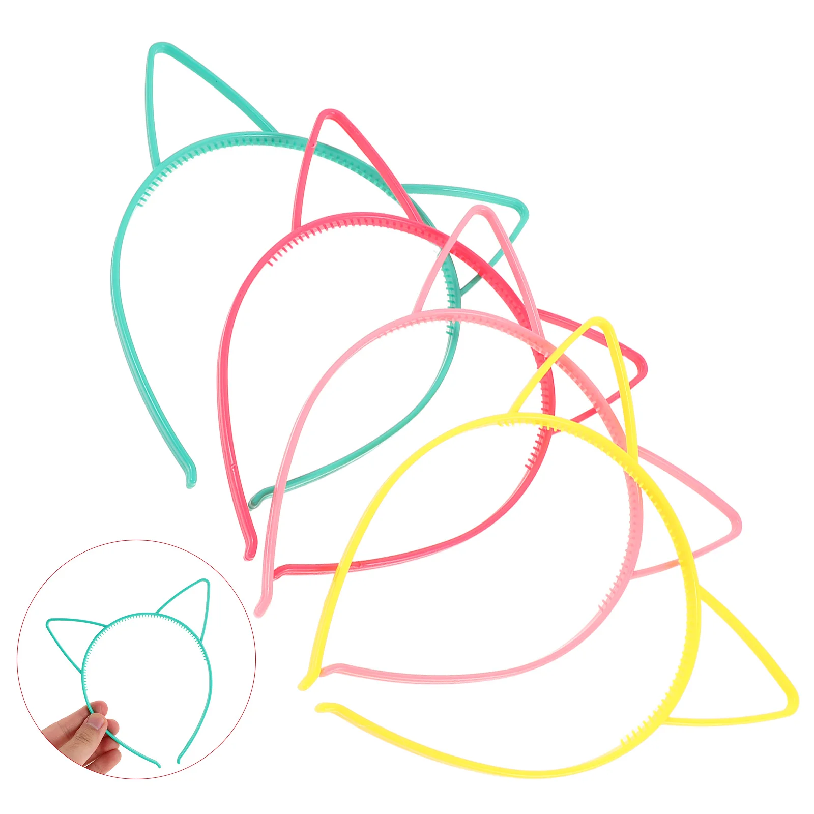 

4 Pcs Hair Accessories Colorful Cat Ear Headband Toddler Plastic Ears for Girls