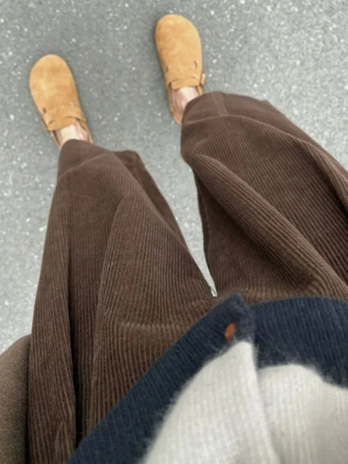 

plus Size Women's Corduroy Straight Leg Pants Loose Comfortable Wide Leg Trousers Autumn Winter Vintage Japanese Style PlusMM