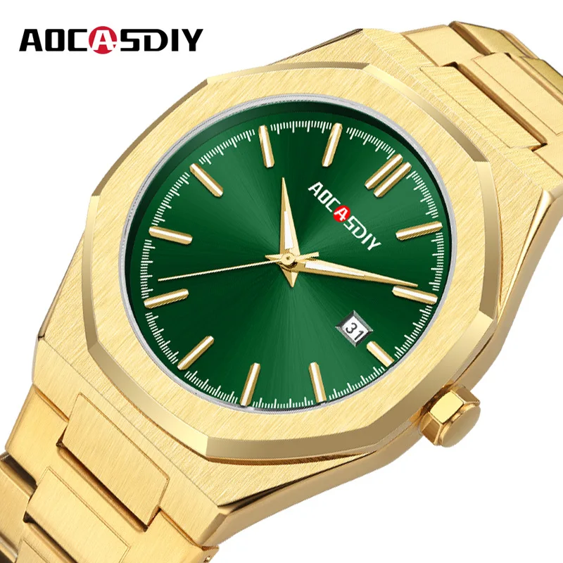 

Brand popular waterproof high-quality men's watch luminous calendar steel belt quartz wrist men's watch