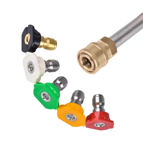 Car washing machine, stainless steel water gun head, 1/4 quick connect, five color spray head, fan-shaped nozzle