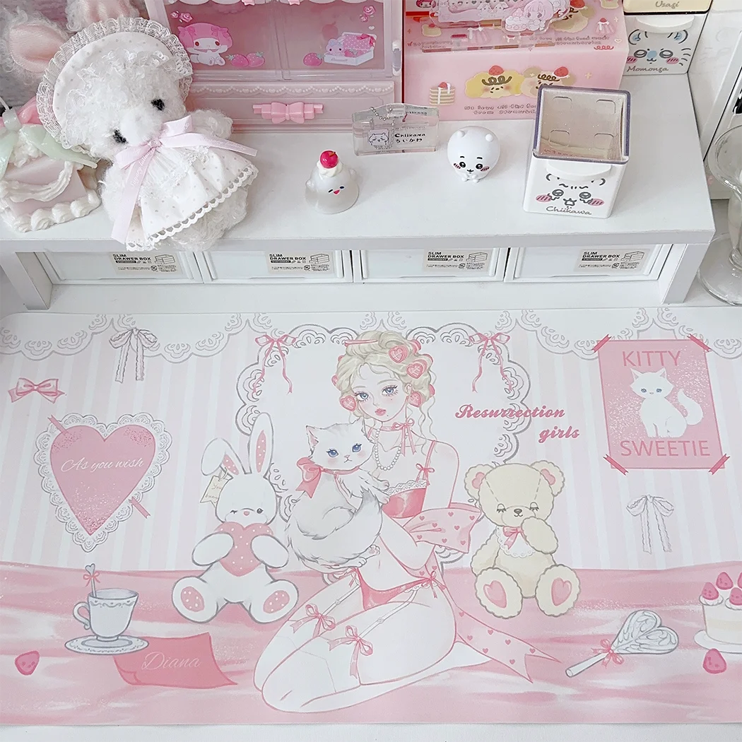 Desk Pad Leather Large - แผ่นรองเมาส์สีชมพูดีไซน์ดั้งเดิม กันน้ำ กันลื่น เหมาะสำหรับหอพักนักศึกษา แผ่นรองโต๊ะทำงาน แผ่นรองคีย์บอร์ดคอมพิวเตอร์ขนาดใหญ่สำหรับสำนักงานและห้องเรียน