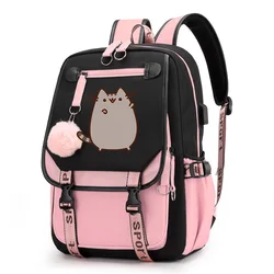 Desenhos animados Gato Impresso Escola saco Meninas Bolsas meninos Bookbag Para Adolescente Casual Viagem Mochilas Rosa Mochila Mochila