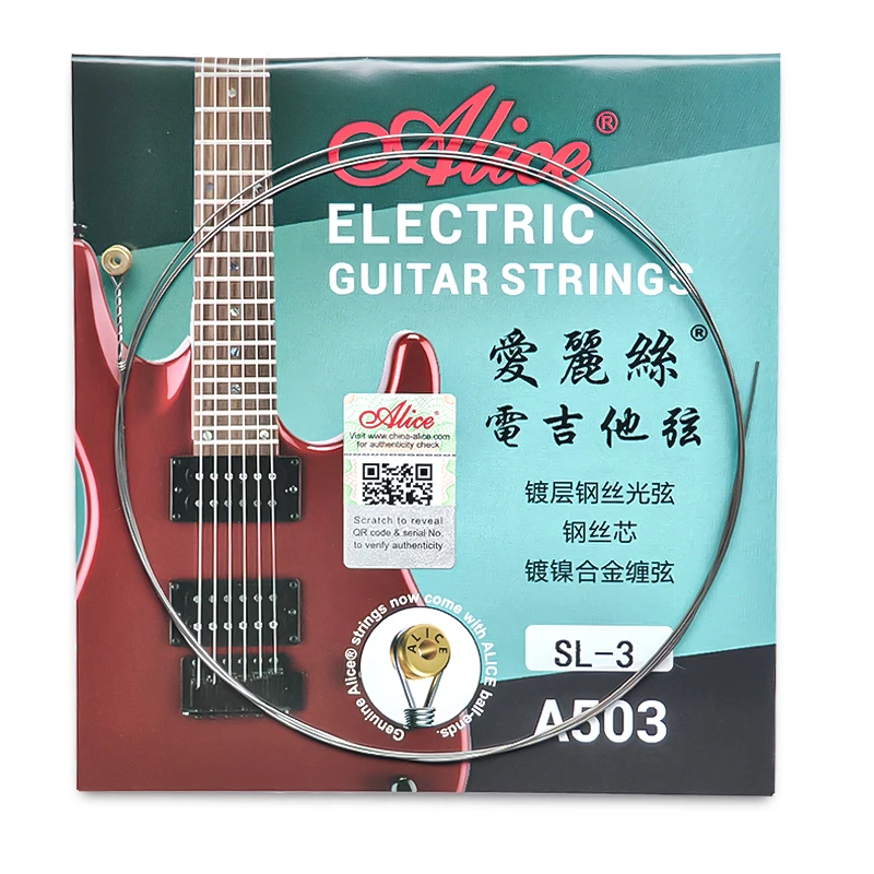 Alice A503 Corde per Chitarra Elettrica Singole 1-6 Corde in Lega di Nichel avvolte Rivestimento antiruggine Accessori per Chitarra