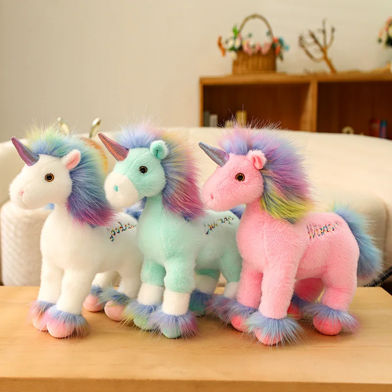 

32cm Cartoon Rainbow Pegasus Unicorn New Beautiful Unicorn Plush Toy Soft Colorful Horse Stuffed Toy Girl's Birthday Gifts