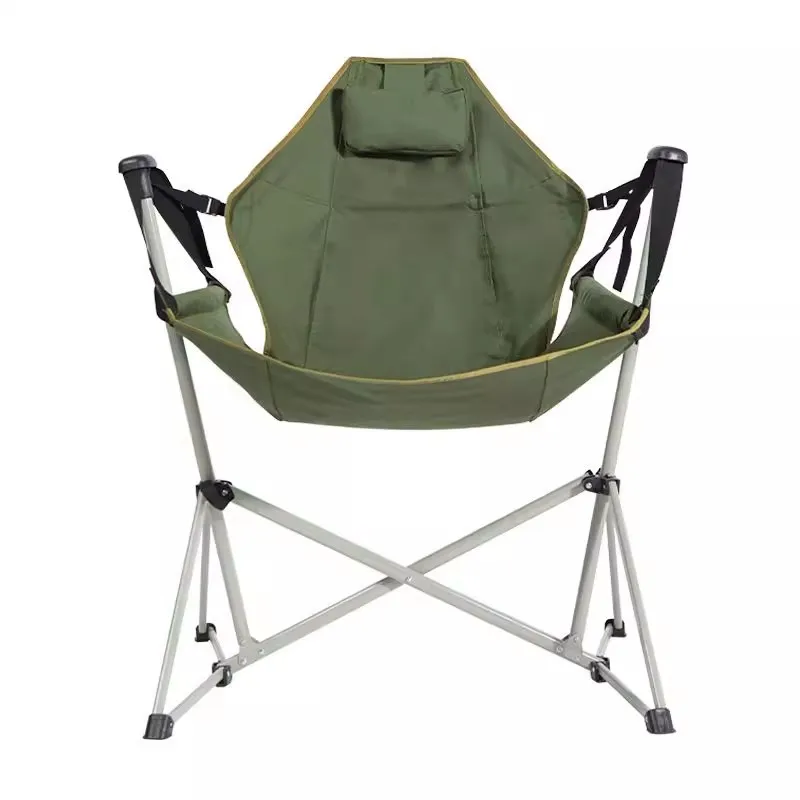 

Portable Outdoor Folding Metal Rocking Chair for Camping Beach Picnics Fishing Durable Moon Chair