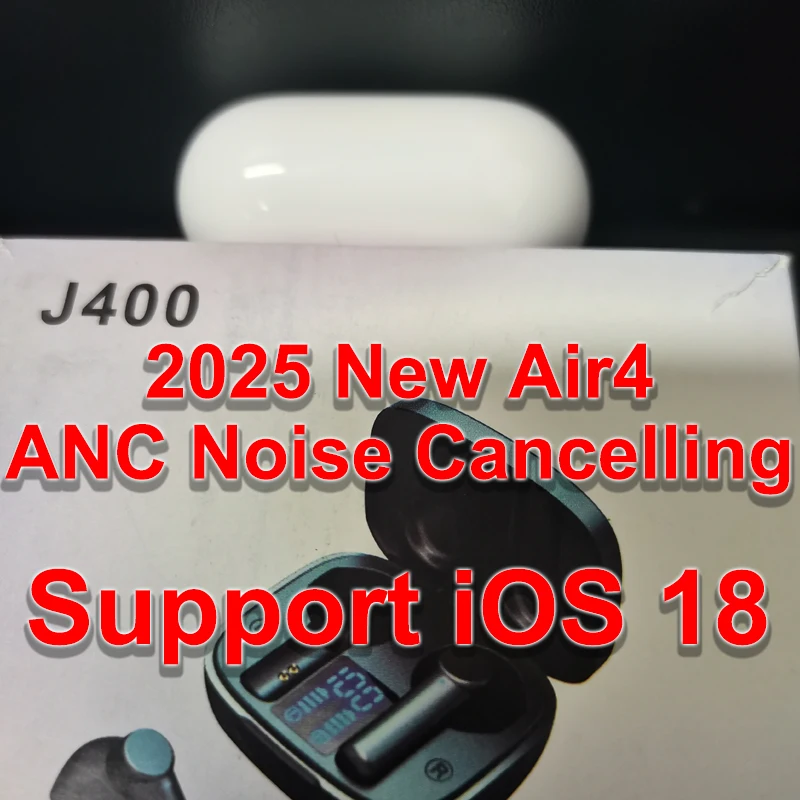 

2025 new IOS18 semi-in-ear TWS true wireless Bluetooth headphones for Air4 ANC active noise reduction USB-C port