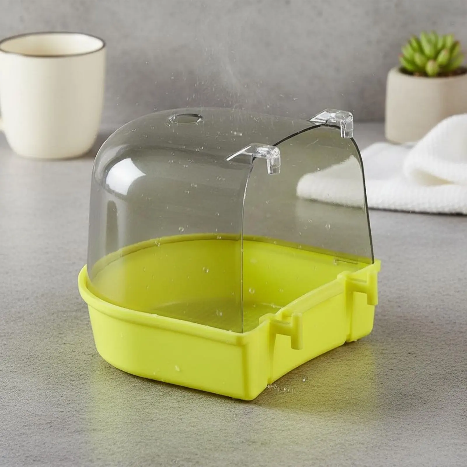 Bird Bathing Box Easy to Install Bird Shower Box Enclosure Accessory Non Pet Supply Removable Drawer view 4