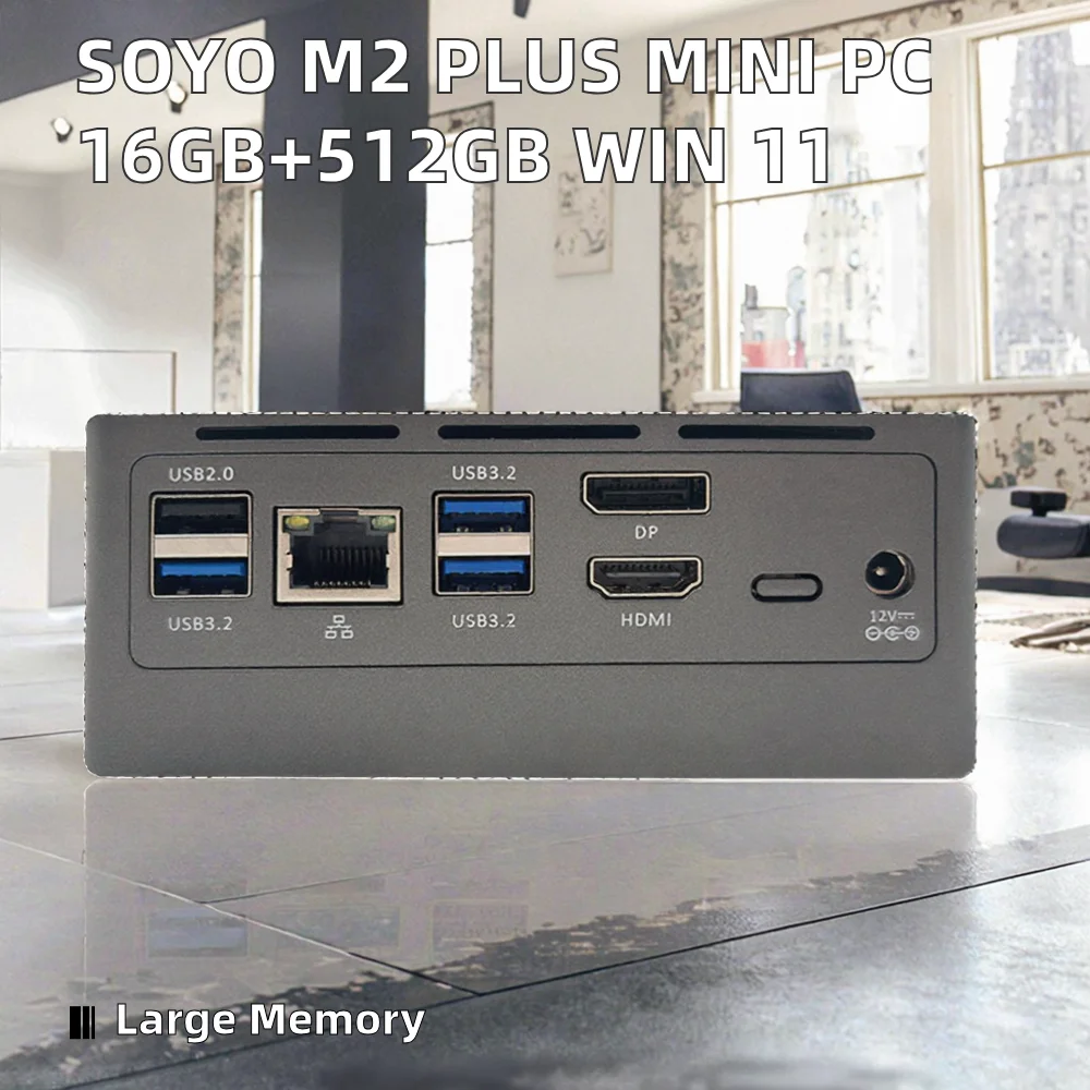 SOYO M2 Plus Mini PC for 8GB DDR4 256GB SSD Windows 10 Graphics 750MHz  Alder-N Lake N100 3.4GHz Gaming Mini Computer