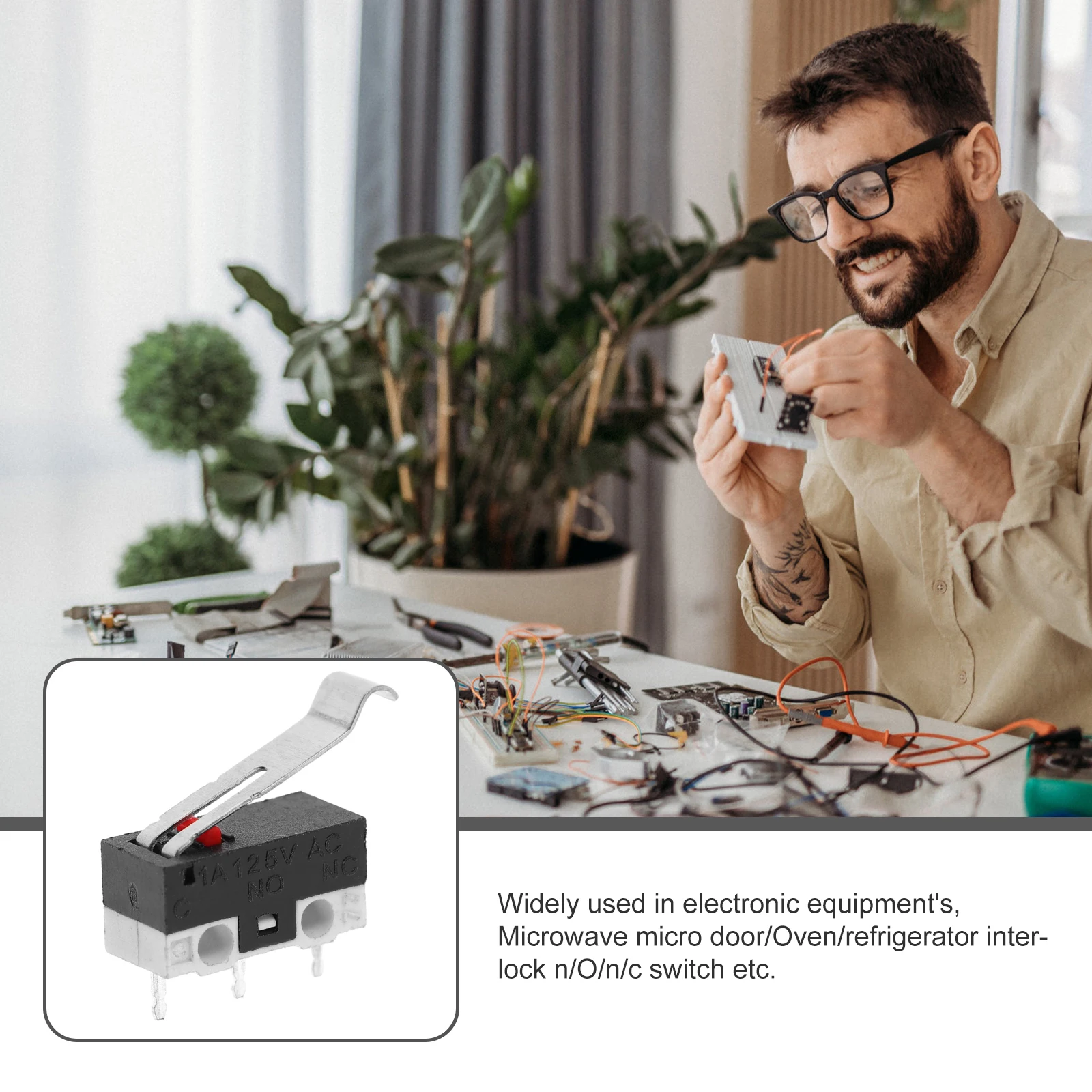 

10pcs 125V 1A Spdt Micro Switch 1No 1Nc Momentary Long Hinge Lever Roller On Off Switch For Plastic Metal Ac Load