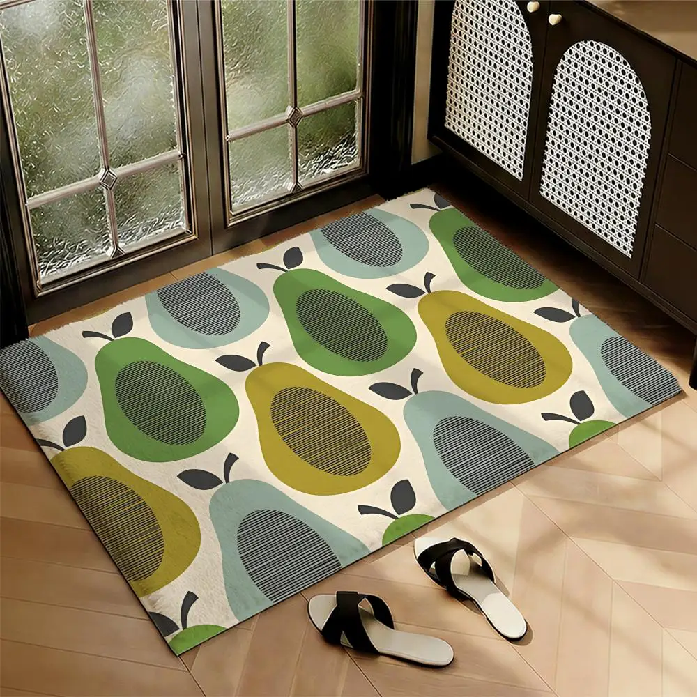 Fashion Simple Art O-Orla Kiely Floor Mat Soft Thickened Flannel Door Mat Non-Slip Living Room Rug Home Decor