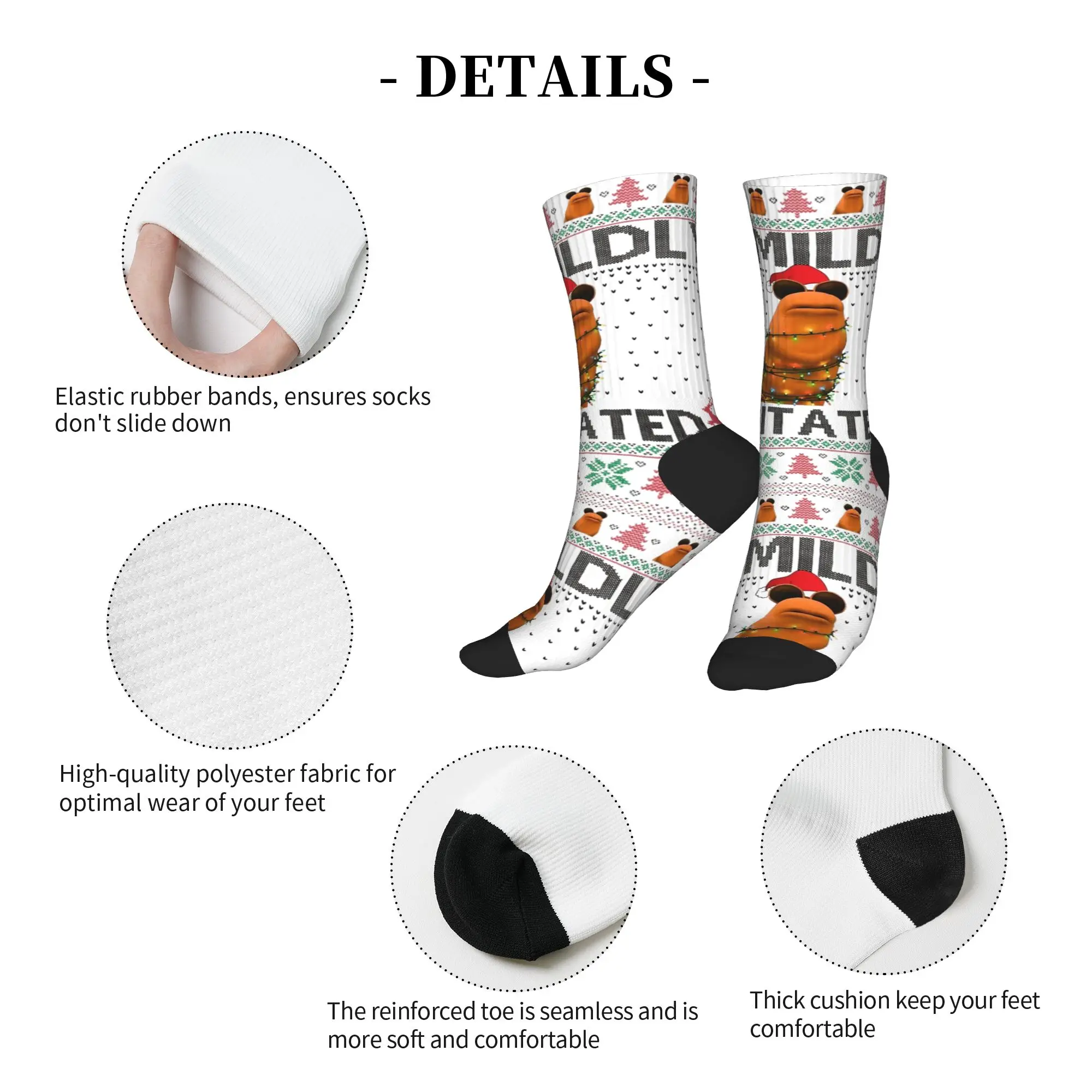 クリスマス マーカス ザ ワーム ロバート ヘルプ マーカス 面白いミーム ブレインロット ソックス 秋 ストッキング 女性 男性 ソックス ランニング アンチソックス