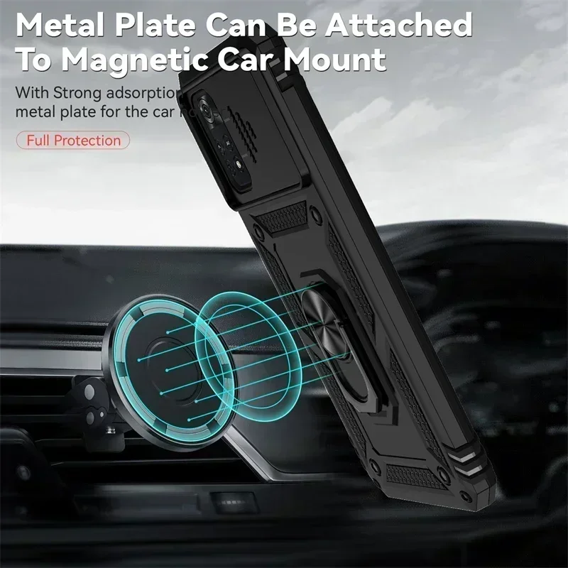 حافظة هاتف مع حلقة درع الكاميرا لـ xiao ، غطاء خلفي لـ Poco M4 Pro ، 4G ، Pocco let M4 Pro ، 4G