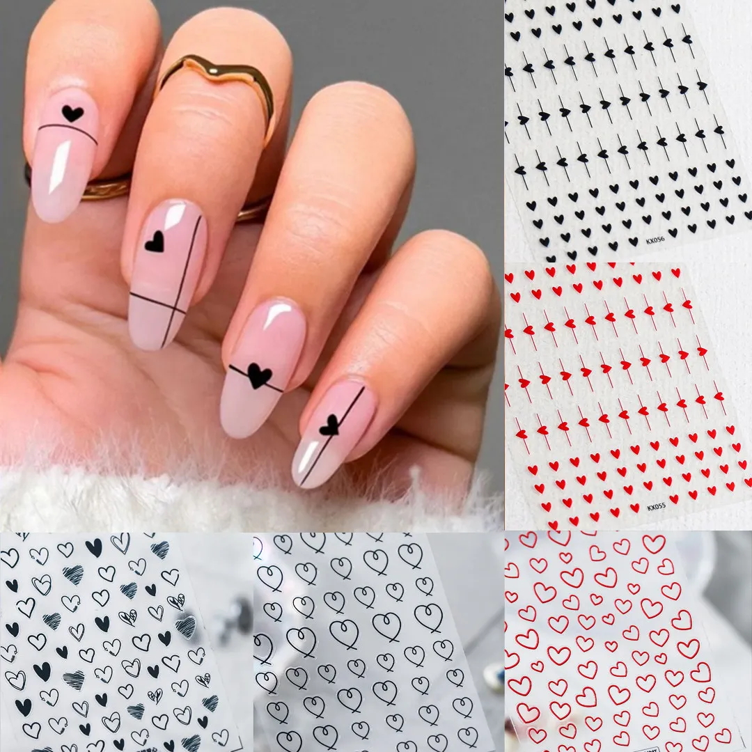 1pc san valentino adesivi per unghie romantico amore cuore adesivo 3D decalcomanie Design per unghie per impacchi adesivi decorazioni per Nail Art