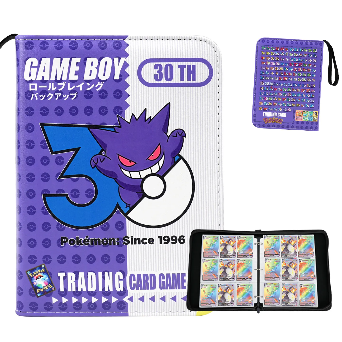 pokemon-30th-anniversary-ptcg-book-deluxe-leather-card-9-sections-50-pages-900-slots-multiple-covers-of-classic-characters