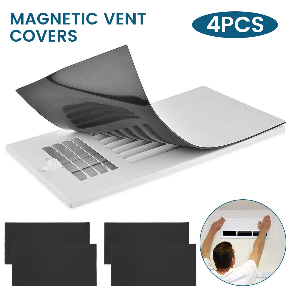 4 Stück magnetische Entlüftung abdeckungen doppelt dicke flexible Werkzeugkleber-Magnet abdeckungen für Wandboden-Decken entlüftung abdeckungen