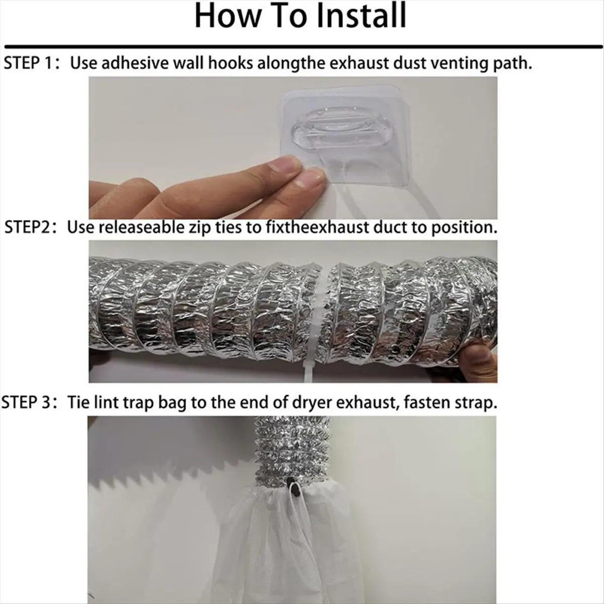 2026 Trend 3Pack Dryer Vent Lint Bags, Lint Traps for Indoor Outdoor Dryer Vents, Lint Dust Bag Capturing Lint and Dust