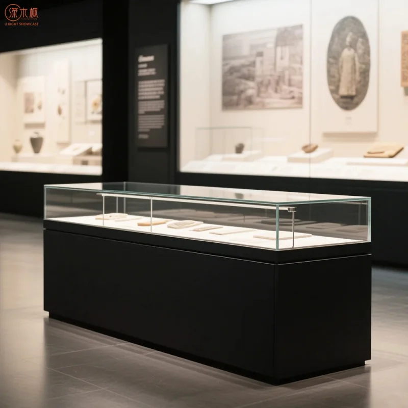 custom.Best-selling Modern Style Museum Glass Cabinet Customized Tempered Glass Museum Display Furniture