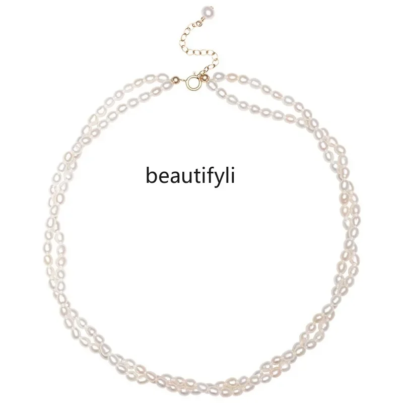 Pearl necklace female niche high-end collarbone chain, new popular temperament neck chain