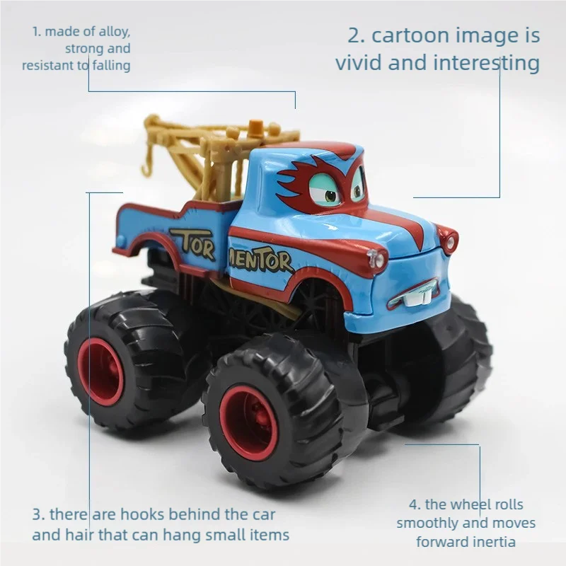 Disney Pixar Cars Lightning Mcqueen Tow Mater Mini véhicules alliage moulé sous pression modèle de voiture haute vélo enfants jouets pour garçons noël Gi