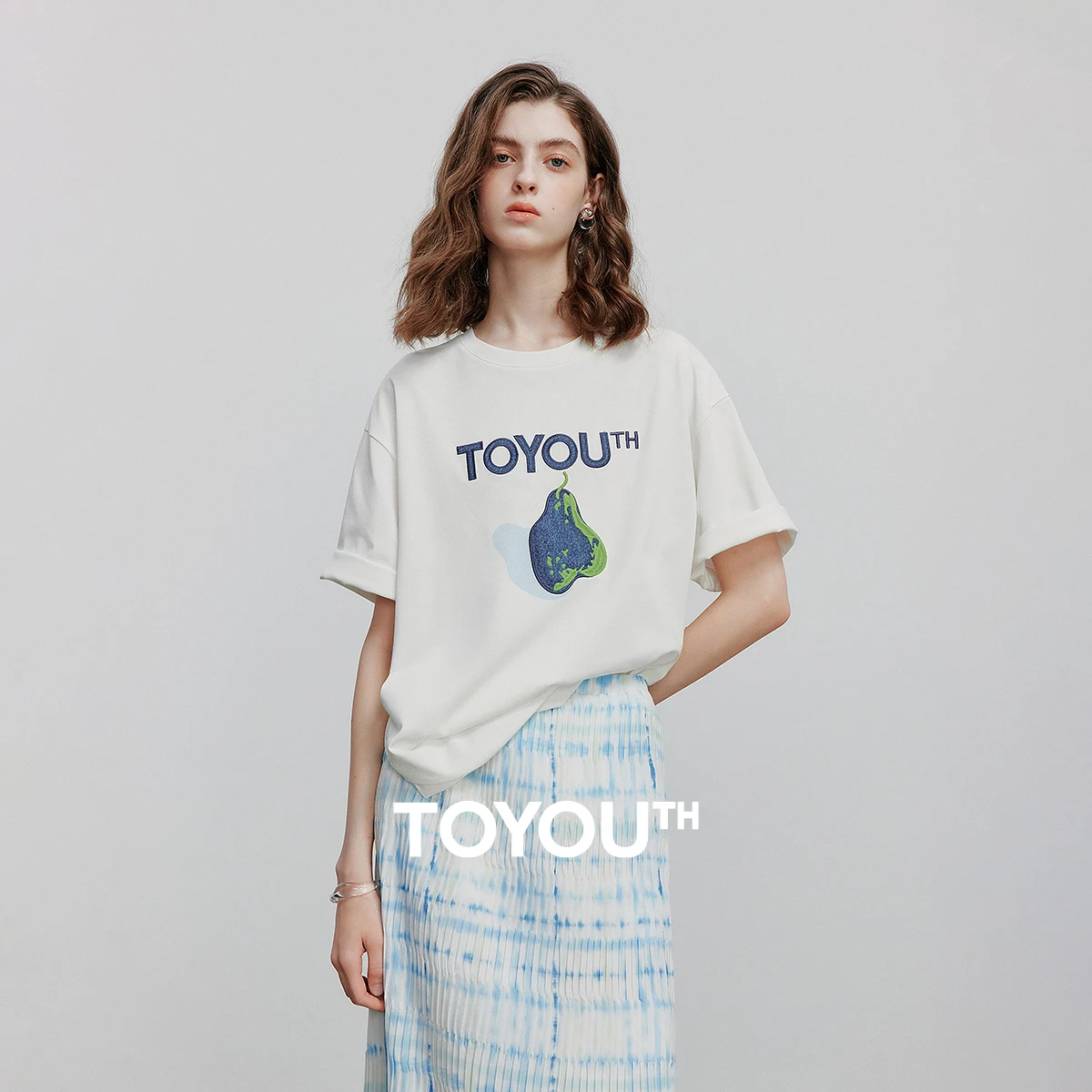 

TOYOUTH женская футболка с коротким рукавом, лето 2025, новые повседневные топы 8521064