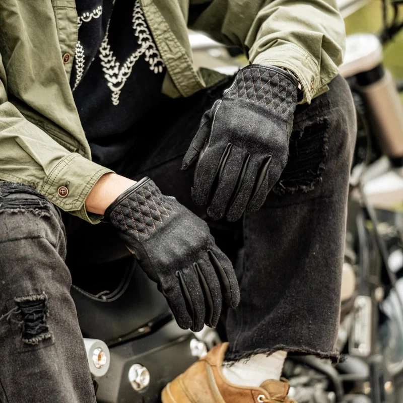 

Vintage Motorcycle Gloves Genuine Leather Windproof & Impact-Resistant Autumn Winter Unisex for Riders Breathable Durable Luvas