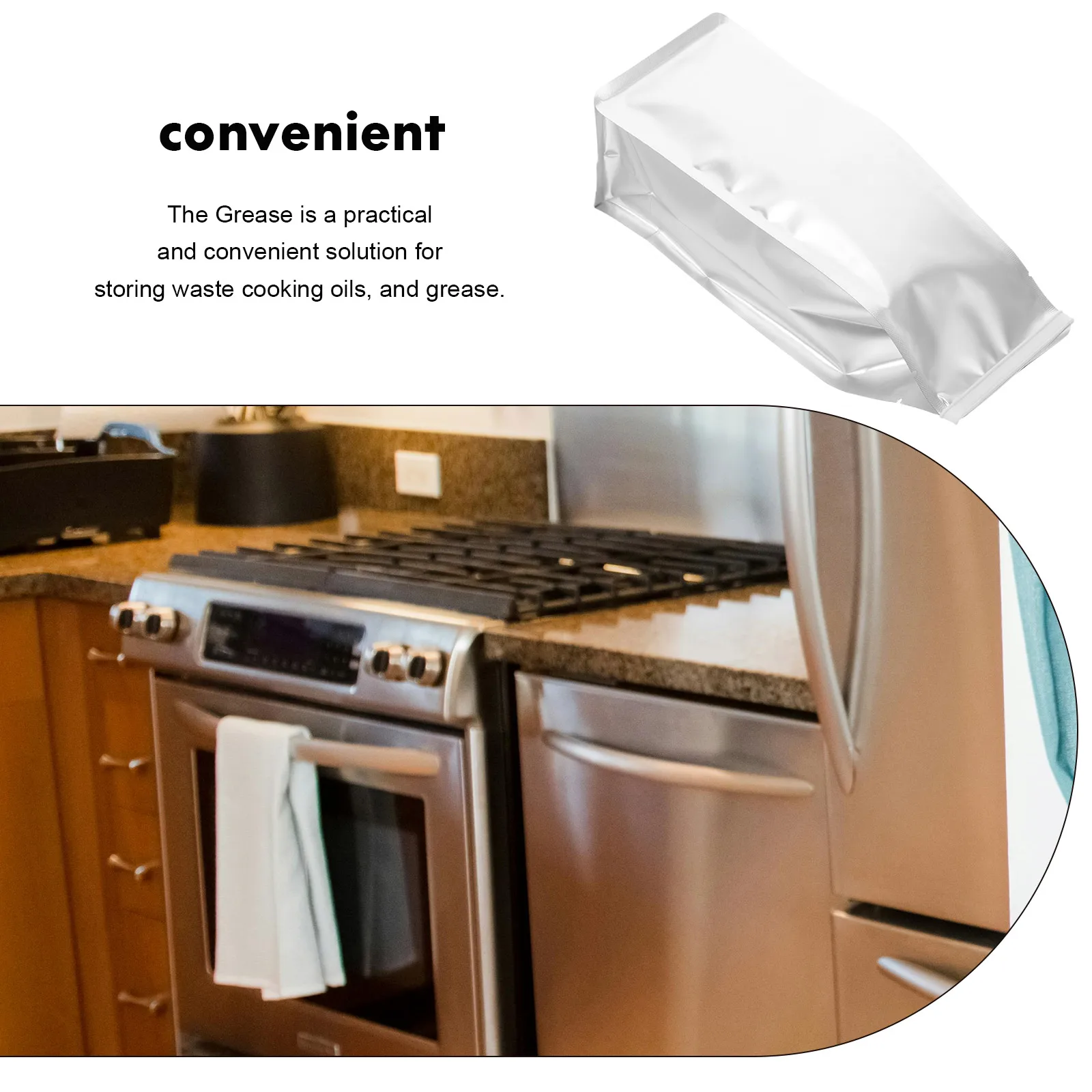 

10 Pcs Grease Storage Bags Household Fat Cooking Oil Disposable Kitchen Silver Multi Function Fat Storage Bag Kitchen Oil