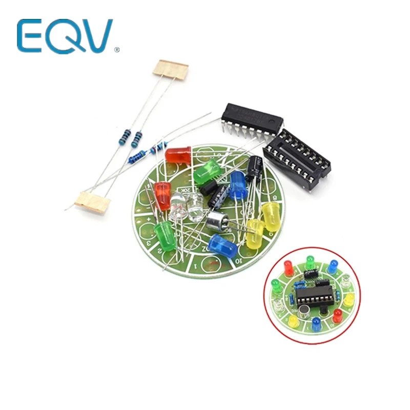 CD4017 colorful voice control rotating LED light kit electronic manufacturing diy kit spare parts student Laboratory