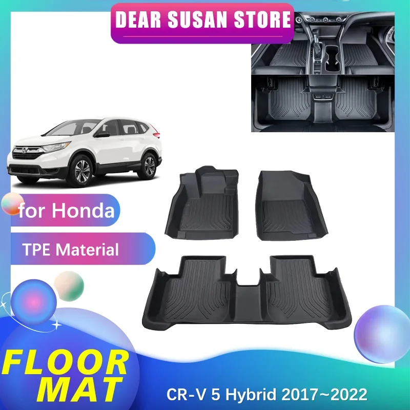 Car Special Floor Pad for Honda CR-V CRV 5 Hybrid 2017~2022 TPE Waterproof Full Cover Space Ttrunk Mat Decoration Rug Accessorie