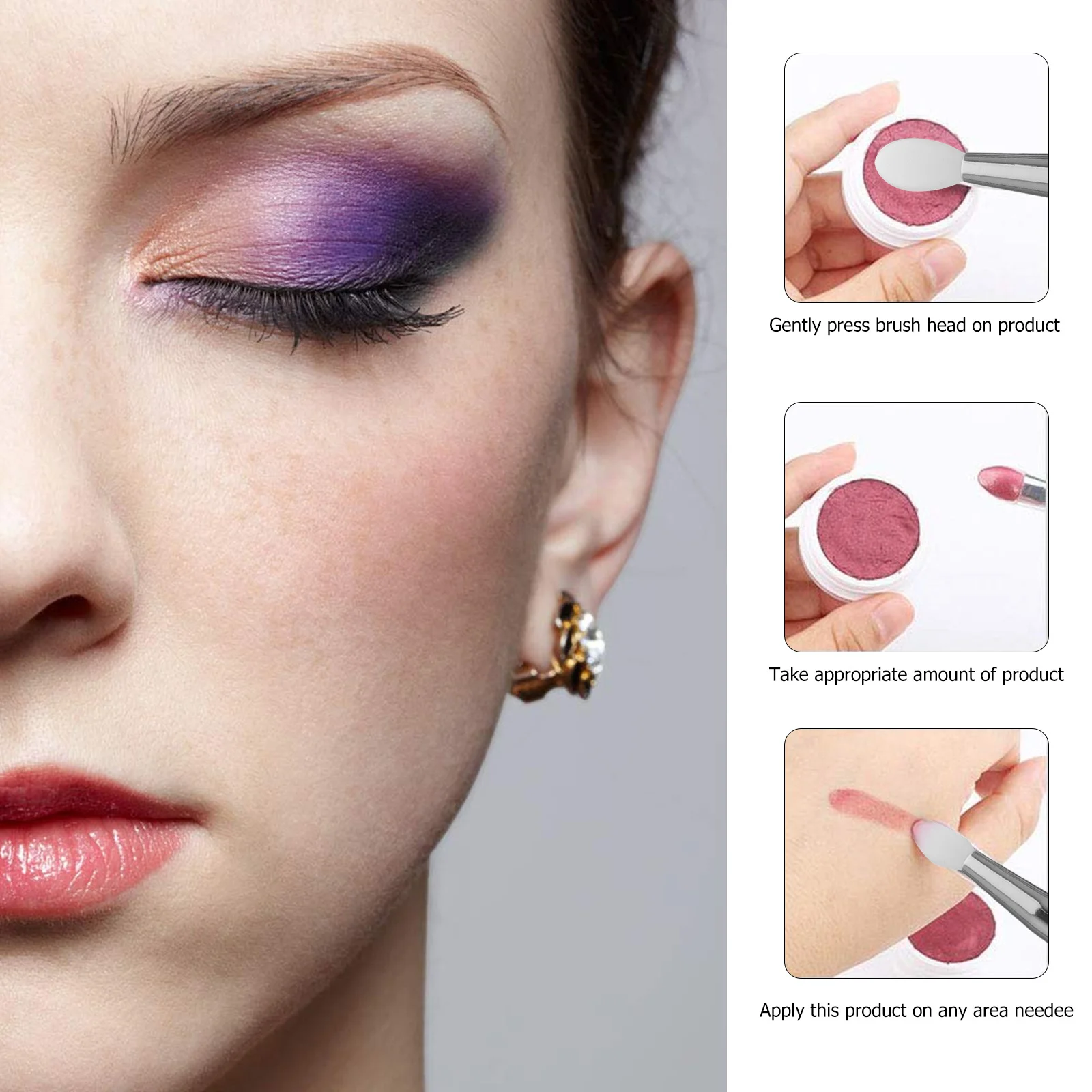 6 uds sombra de ojos de silicona máscara de labios pinceles de maquillaje herramientas profesionales aplicadores fáciles reutilizables silicona