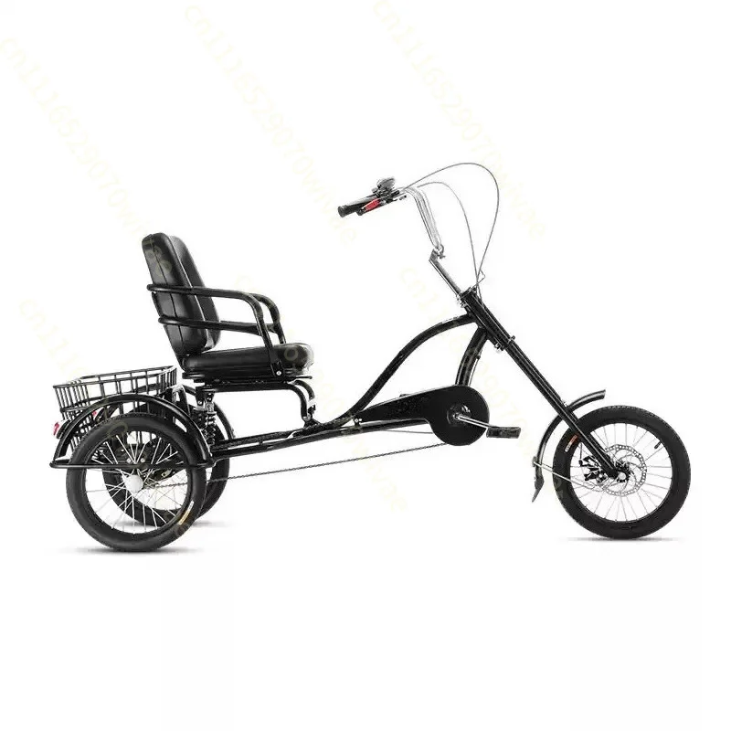 A Labor-saving Bike That Can Be Ridden Lying Down with A Three-wheeled Extra-long Handle and A Storage Basket Included