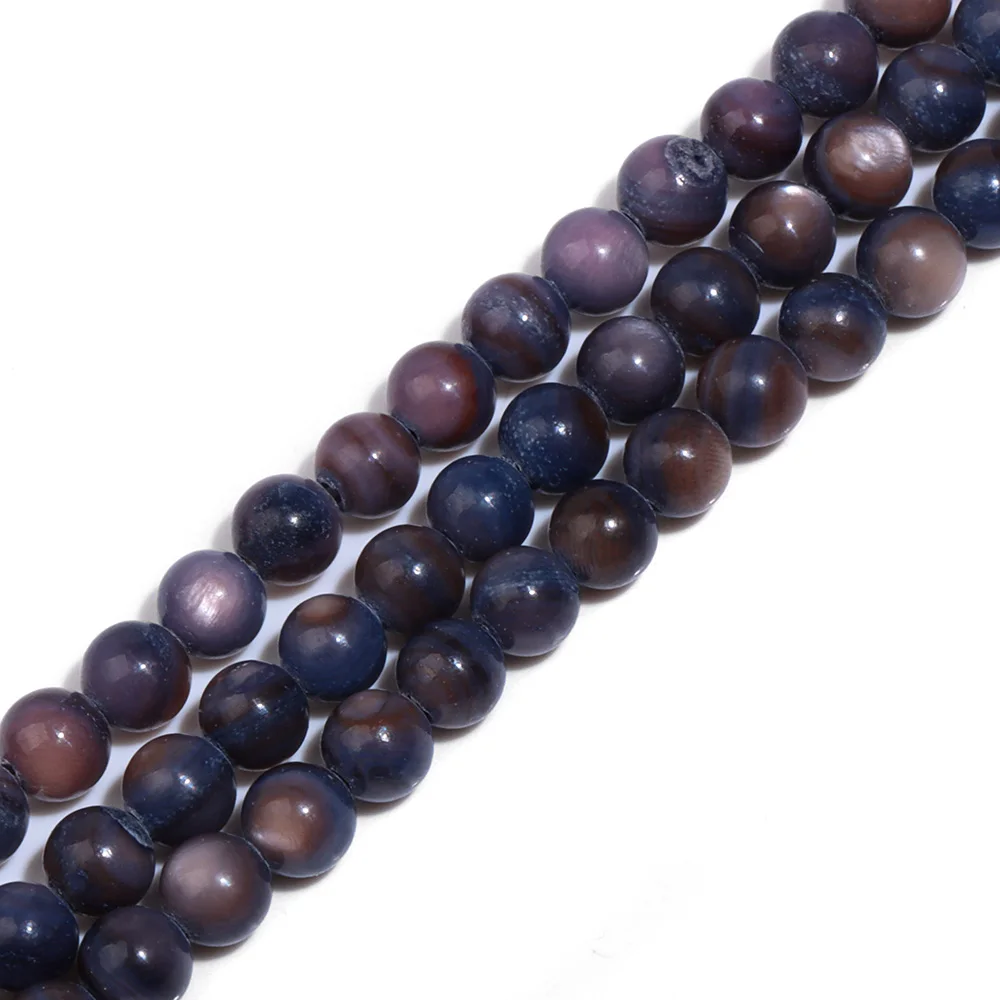 4mm Colorful Mother of Pearl Shell Beads Dyed MOP Round Natural Shell Loose Beads for Jewelry Making Necklace DIY Bracelet 15\