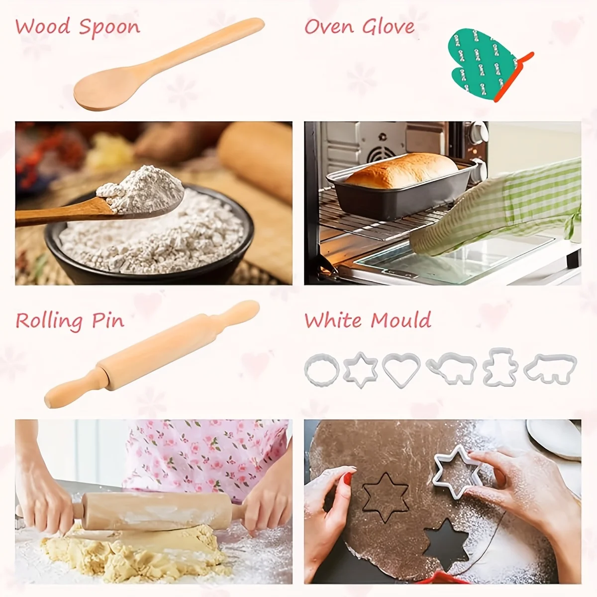 かわいい漫画の恐竜エプロン、子供用エプロン、キッチンおもちゃ、ままごとクッキングセット、クリスマスや新年のギフトに最適