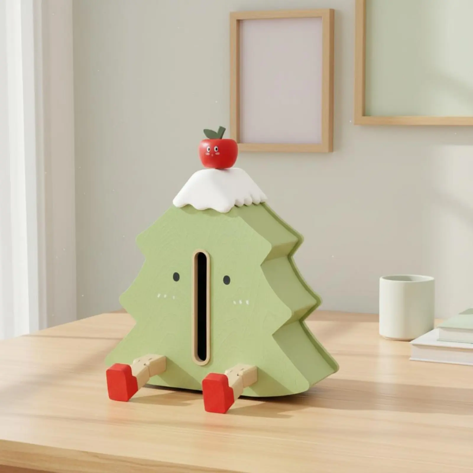 

Decorative Tissue Box with Legs Multifunctional Design Cartoon Tissue Holder Phone Stand Home Decoration for Desktop, Bathroom
