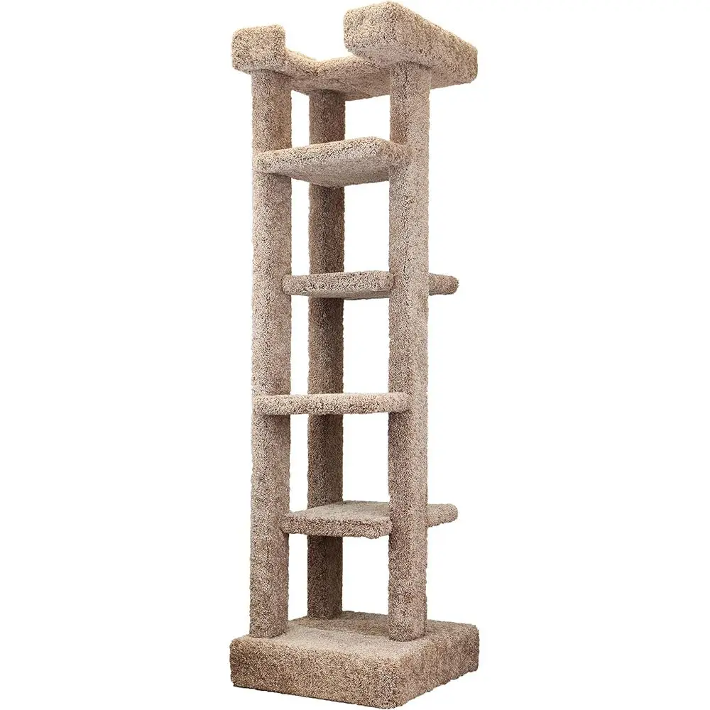 

Elevated 5-Tier Solid Wood Cat Tower Condo - Large-Sized Kitty Playhouse