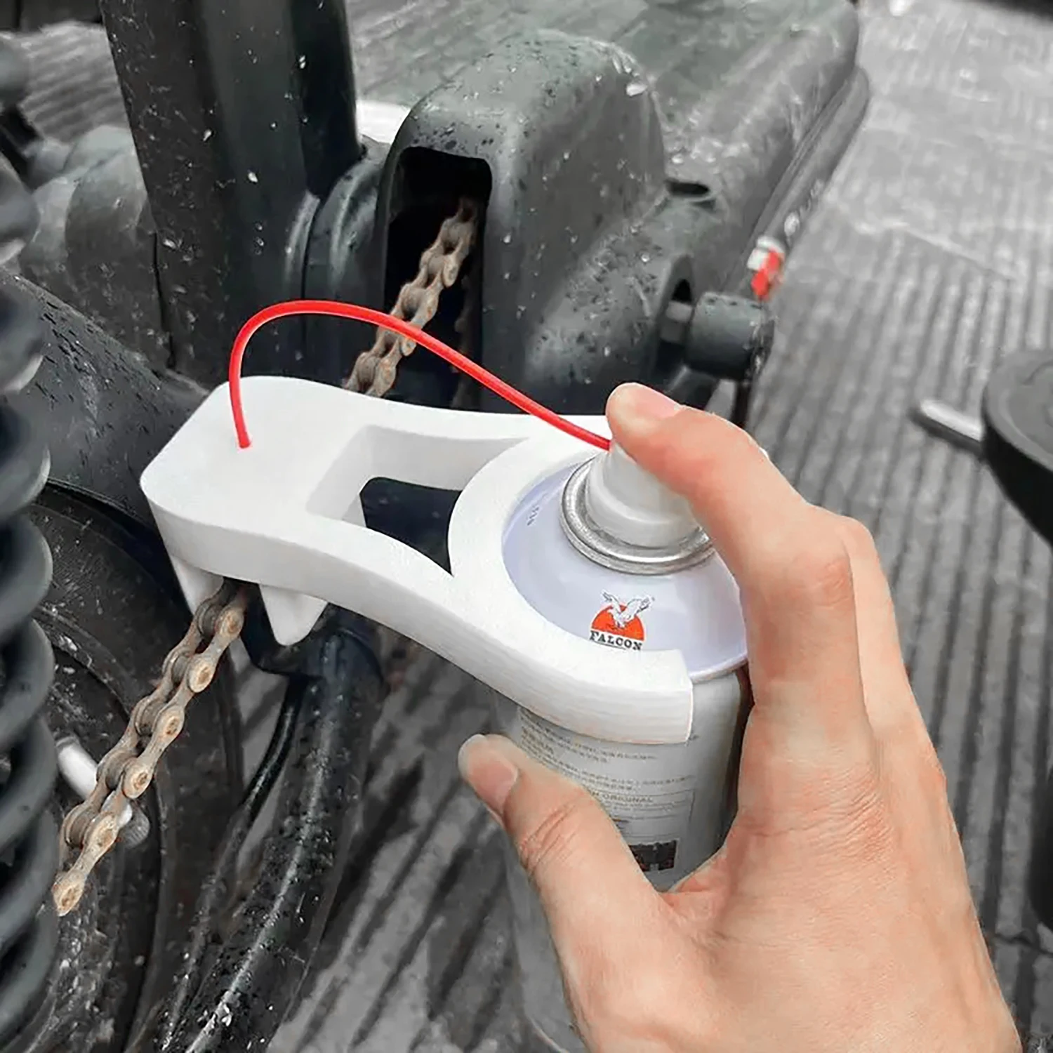Motorcycle Chain Bicycle Chain Lube Applicator Mess-Free Chain Wax, Chain Cleaner Attachment For 428/520/525/530 Chain Size