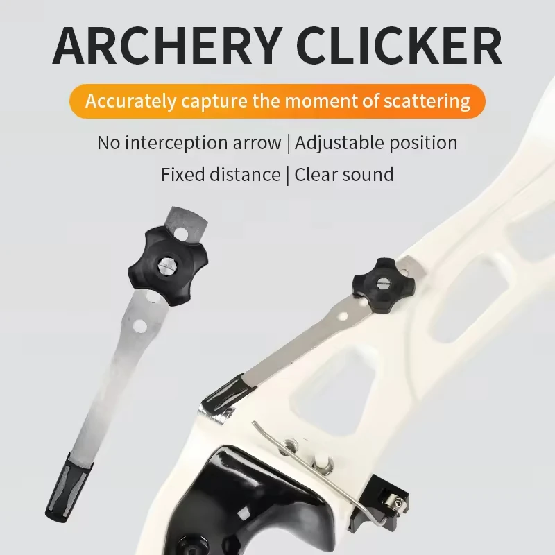 Adjustable Metal Archery Clicker for Recurve Bow Competition Sound Signal Shooting Training Tool Lightweight Flat Blade