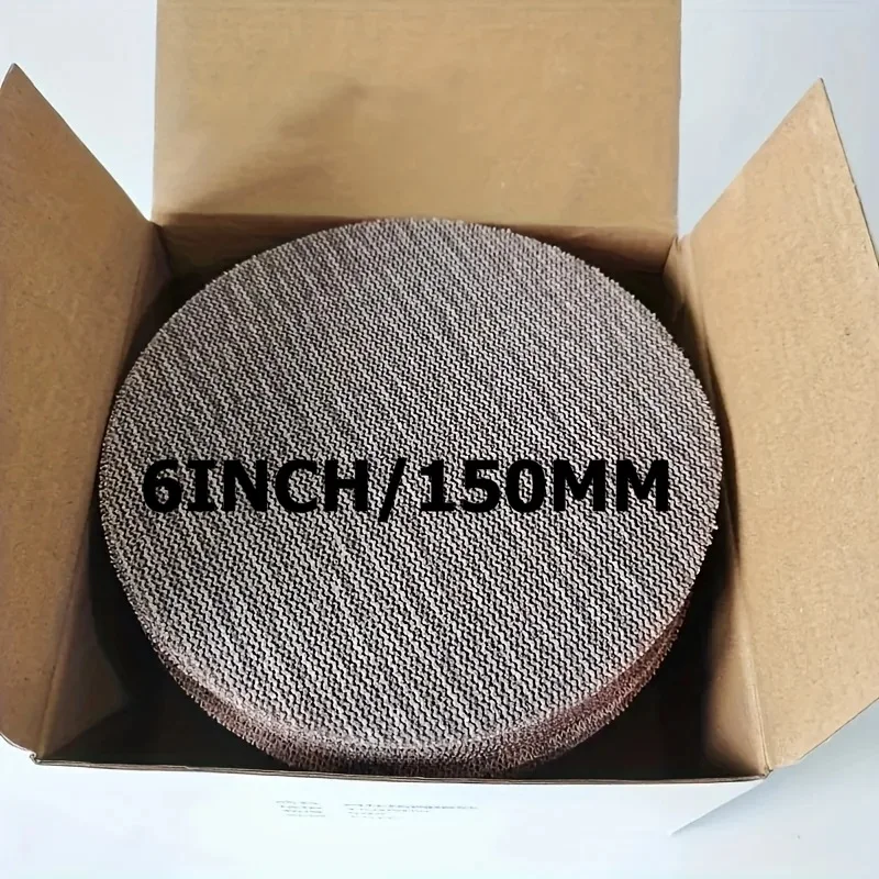 

6 inch 150mm dry mesh sanding Disc Hook and Loop Abrasive Paper, Dust free Dust Free Disc Anti-Blocking Sharp Grinding Sandpaper